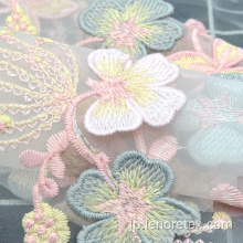 高密度ナイロン織り3DFlower刺繍チュール生地